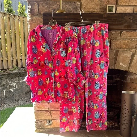 Nick & Nora Colorful Owl Print PJ Set - Picture 5 of 6